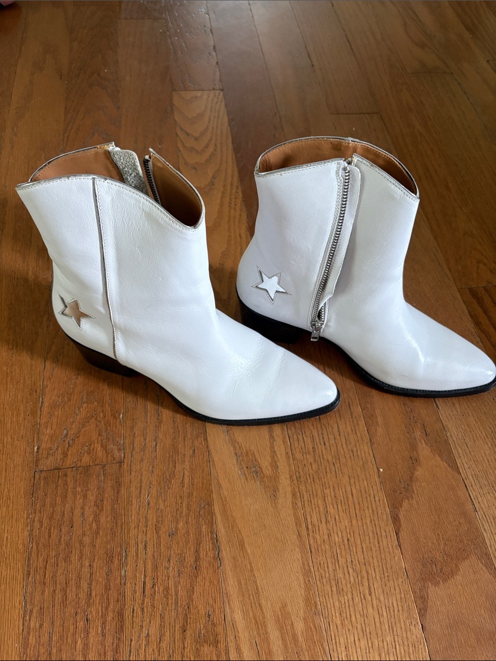 White Star Accent Ankle Booties for Women